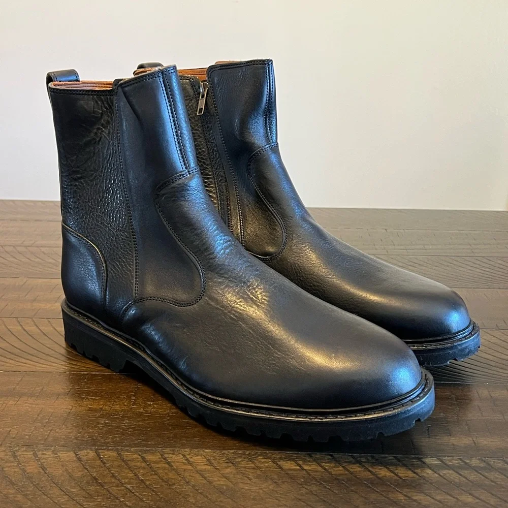 Allen Edmonds Discovery Chelsea Leather Moto Zip Up Boot Sz 10.5 (4927) $445